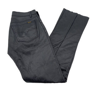 Diesel Leather Pants Womens 27 Black‎
